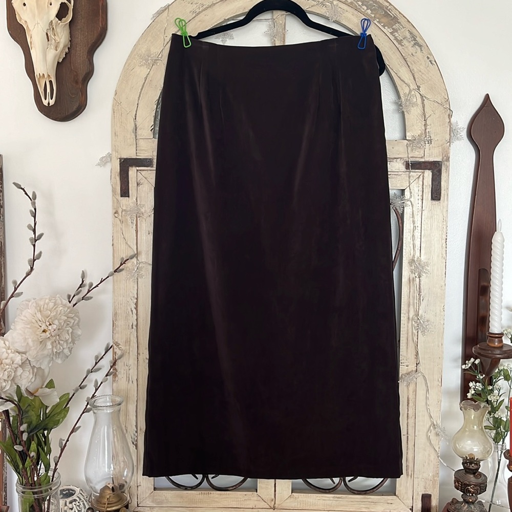 Vintage Faux Suede Brown Skirt